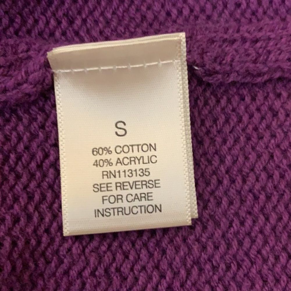Leo & Nicole Purple Open Front Knit Cardigan Size Small - Picture 4 of 8